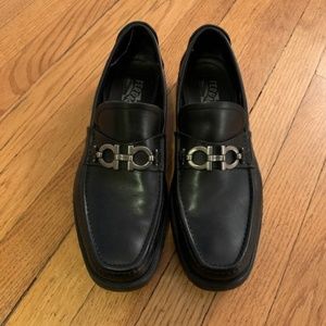 Black Ferragamo Mens Shoes Size 10
